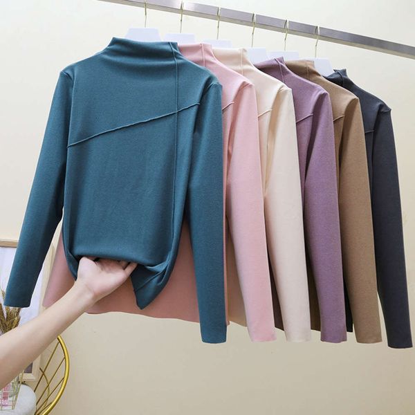 net red ins semi high collar plush undercoat in autumn and winter with long sleeve t-shirt for women, White
net red ins semi high collar plush undercoat in autumn and winter with long sleeve t-shirt for women, White