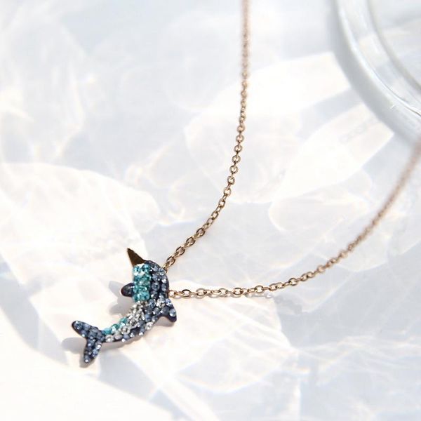 pendant necklaces yun ruo 2021 arrival rose gold color crystal dauphin necklace fashion chic titanium steel woman jewelry never fade, Silver
pendant necklaces yun ruo 2021 arrival rose gold color crystal dauphin necklace fashion chic titanium steel woman jewelry never fade, Silver