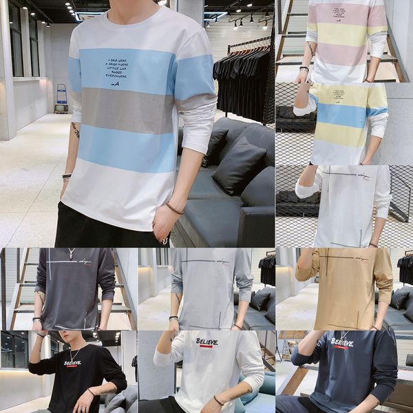 t- cotton men 2020 men's spring and autumn new men's long sleeve round neck korean bottoming shirt pure cotton t-shirt fashion 6b4, Blue
t- cotton men 2020 men's spring and autumn new men's long sleeve round neck korean bottoming shirt pure cotton t-shirt fashion 6b4, Blue