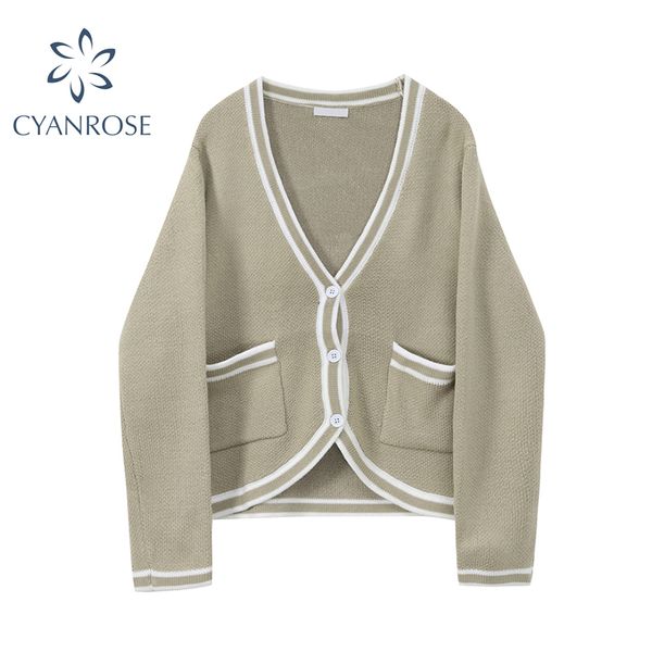 women cardigan sweaters 2020 autumn winter fashion v-neck knitted cotton coat pocket korean style elegant sweaters female h1211, White;black
women cardigan sweaters 2020 autumn winter fashion v-neck knitted cotton coat pocket korean style elegant sweaters female h1211, White;black