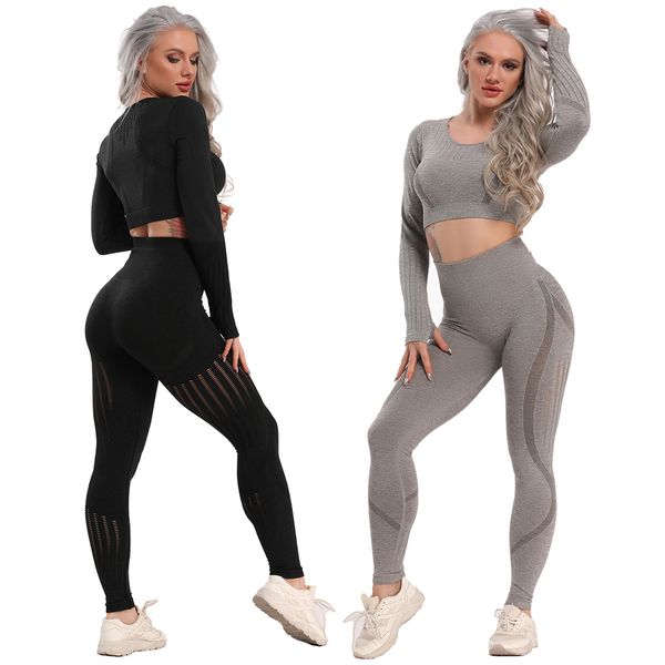 yoga set seamless sportswear gym sports suits woman fitness high waist leggings push up leggins long sleeve workout c0122, Black;white
yoga set seamless sportswear gym sports suits woman fitness high waist leggings push up leggins long sleeve workout c0122, Black;white