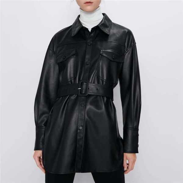 women fashion black pu leather jackets bow tie sashes pockets long sleeve split coats female outwear chic 2020 casual 1, Black;brown
women fashion black pu leather jackets bow tie sashes pockets long sleeve split coats female outwear chic 2020 casual 1, Black;brown
