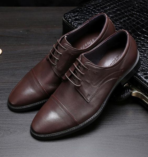 men pointed toe lace up genuine leather oxfords shoes office formal shoes new style falt handmade 2 colour, Black
men pointed toe lace up genuine leather oxfords shoes office formal shoes new style falt handmade 2 colour, Black