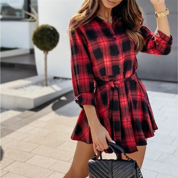 2021 fashion women plaid dresses long sleeve casual button down shirt dress streetwear ladies loose short dress drop shipping, Black;gray
2021 fashion women plaid dresses long sleeve casual button down shirt dress streetwear ladies loose short dress drop shipping, Black;gray