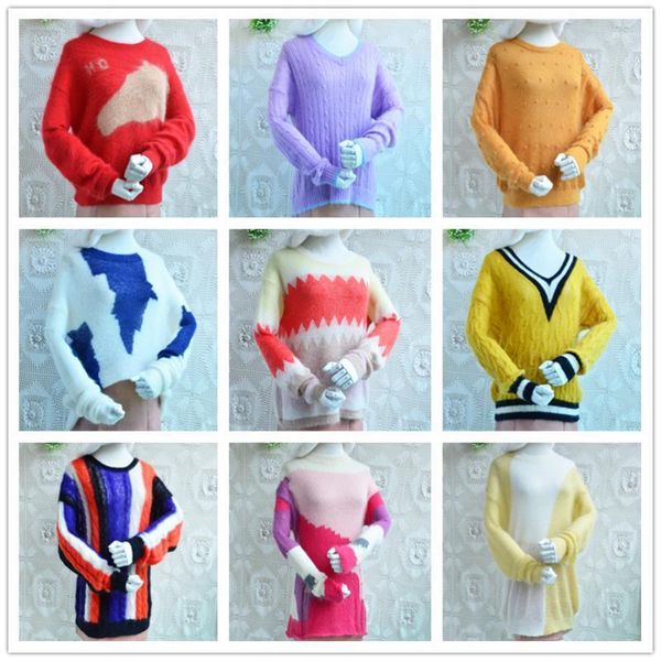 ladies women fashion soft colored angora wool mohair loose pullover o-neck long sleeves knitted spring autumn jumper sweater, White;black
ladies women fashion soft colored angora wool mohair loose pullover o-neck long sleeves knitted spring autumn jumper sweater, White;black