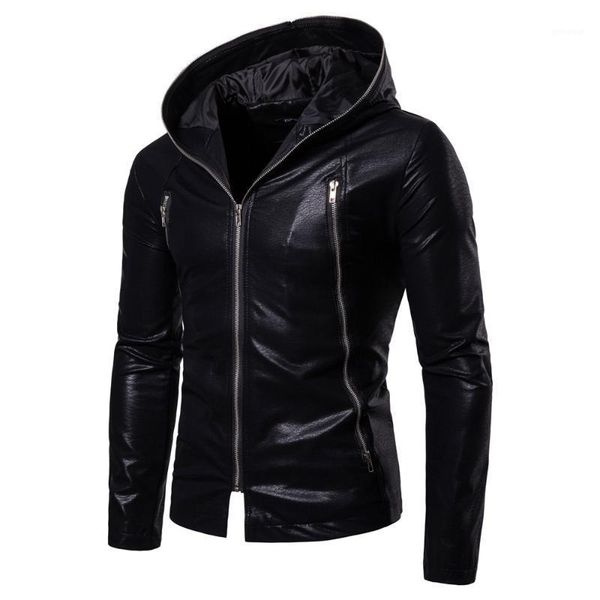 motorcycle leather hooded jacket men 2021 classic design multi-zipper men's biker jacket bomber pu faux leather jackets coats1, Black
motorcycle leather hooded jacket men 2021 classic design multi-zipper men's biker jacket bomber pu faux leather jackets coats1, Black