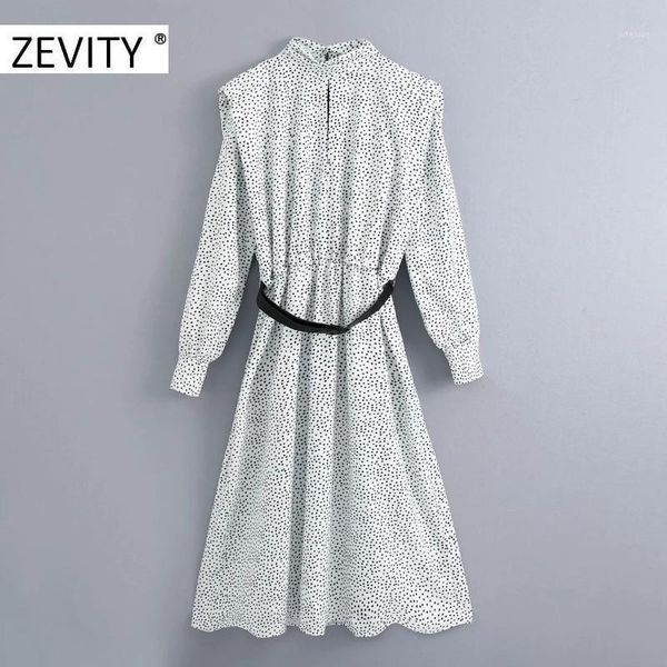 zevity new women vintage stand collar dots print sashes midi dress office lady long sleeve vestido chic business dresses ds44161, Black;gray
zevity new women vintage stand collar dots print sashes midi dress office lady long sleeve vestido chic business dresses ds44161, Black;gray