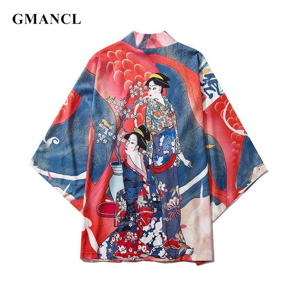 men hip hop geisha printed japanese style kimono jackets man harajuku casual streetwear cardigan fabric outwear coat, Black;brown
men hip hop geisha printed japanese style kimono jackets man harajuku casual streetwear cardigan fabric outwear coat, Black;brown
