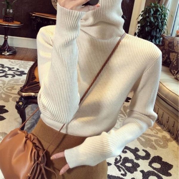 women's sweaters 2021 ins fashion woen ribbed turtleneck women basic autumn winter clothing, White;black
women's sweaters 2021 ins fashion woen ribbed turtleneck women basic autumn winter clothing, White;black