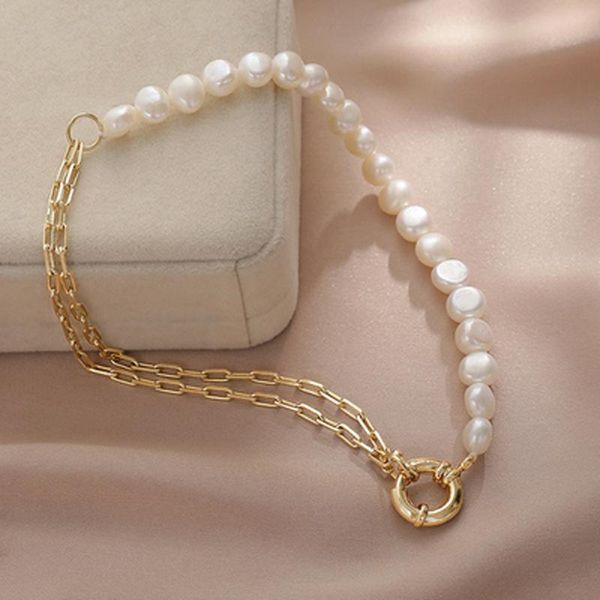 chains vintage party pearl jewelry simple bukle half-a half stainless steel white baroque necklace choker for women 2021, Silver
chains vintage party pearl jewelry simple bukle half-a half stainless steel white baroque necklace choker for women 2021, Silver