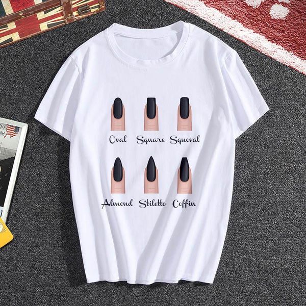 new summer t shirt women's personality nail art print fun casual harajuku t-shirt female fashion tee clothes tshirt woman, White
new summer t shirt women's personality nail art print fun casual harajuku t-shirt female fashion tee clothes tshirt woman, White