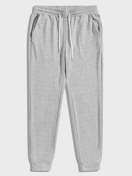 men drawstring waist sweatpants l6x0#, Black