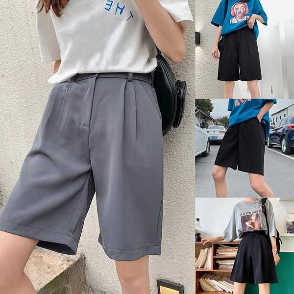 high waist shorts women summer formal solid straight plus size short pants fashion wide leg pant aic88, White;black
high waist shorts women summer formal solid straight plus size short pants fashion wide leg pant aic88, White;black