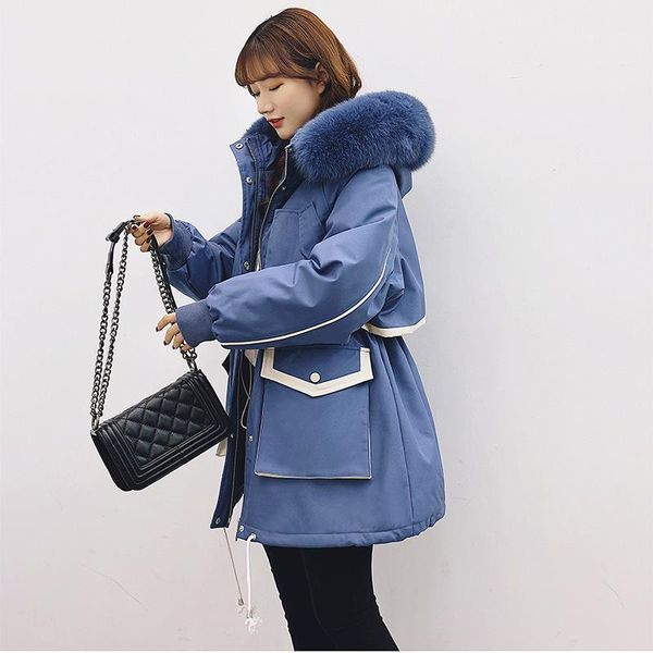 women's fur & faux large natural hooded winter down coat women jacket thick warm parkas female outerwear with real collar1, Black
women's fur & faux large natural hooded winter down coat women jacket thick warm parkas female outerwear with real collar1, Black