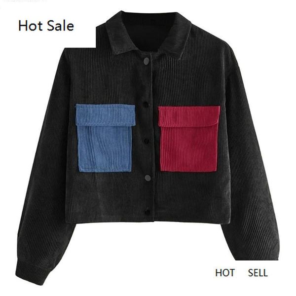 jackets 2020 new spring fashion women's long sleeve pockets contrast panel button front corduroy jacket, Black;brown
jackets 2020 new spring fashion women's long sleeve pockets contrast panel button front corduroy jacket, Black;brown