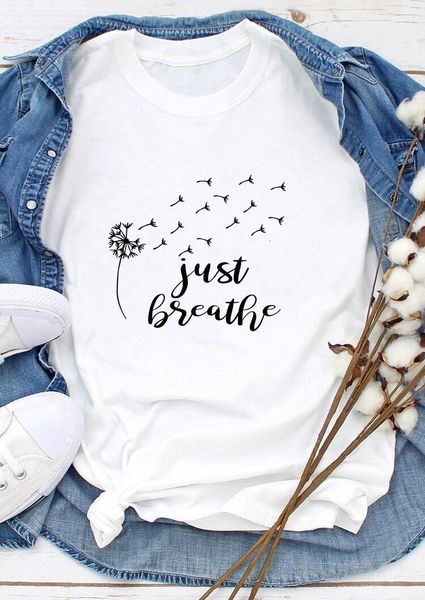 dandelion just breathe printed t-shirts women summer fashion harajuku graphic tee lady casual t-shirt streetwear camisetas mujer, White
dandelion just breathe printed t-shirts women summer fashion harajuku graphic tee lady casual t-shirt streetwear camisetas mujer, White