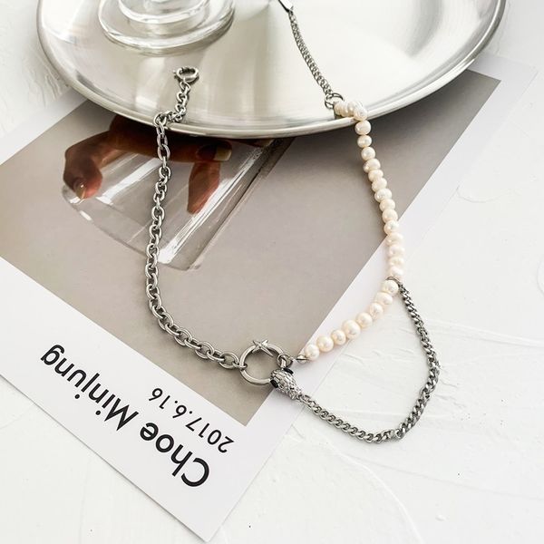 versatile fashion women's pearl necklace design feeling net red neck personality clavicle chain, Silver
versatile fashion women's pearl necklace design feeling net red neck personality clavicle chain, Silver
