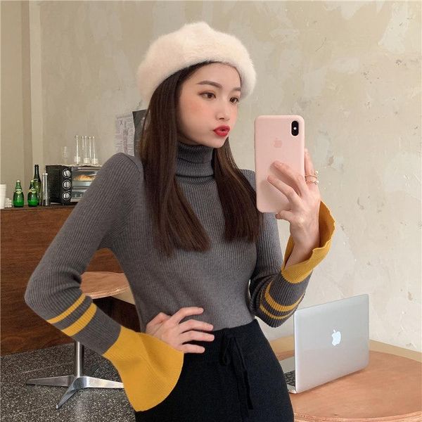 women's sweaters winter thickening striped long sleeves knit sweater jumper turtleneck pullovers wear, White;black
women's sweaters winter thickening striped long sleeves knit sweater jumper turtleneck pullovers wear, White;black