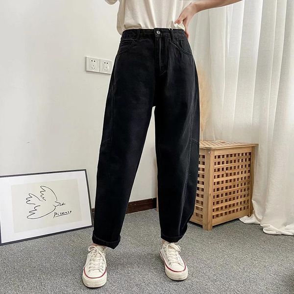 fashion mom jeans women high waist cargo pants loose pockets solid denim trousers zipper long jeans ladies bottoms, Blue
fashion mom jeans women high waist cargo pants loose pockets solid denim trousers zipper long jeans ladies bottoms, Blue