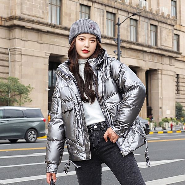fashionable women glossy hooded down parka coat warm windproof winter jacket women big pocket short stand collar coat female 201019, Black
fashionable women glossy hooded down parka coat warm windproof winter jacket women big pocket short stand collar coat female 201019, Black