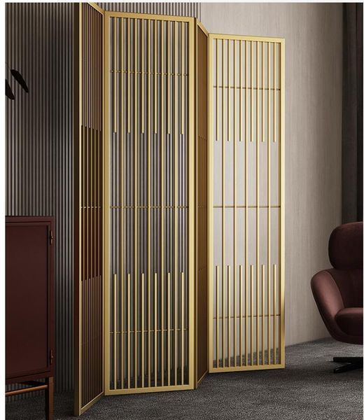 nordic silver folding wrought iron screens enter the l partition hollow decoration simple modern net red metal
nordic silver folding wrought iron screens enter the l partition hollow decoration simple modern net red metal