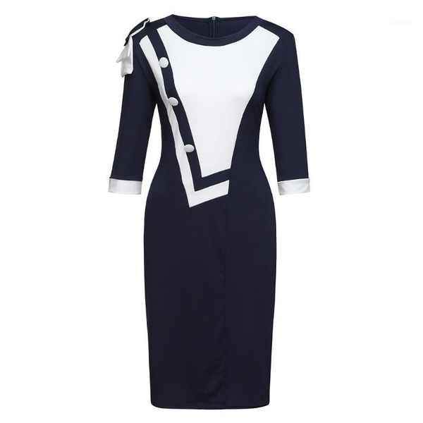 hxroolrp 2019 autumn new women bowknot shoulder zipper back color block patchwork 3/4 sleeve sheath dress f11, White;black
hxroolrp 2019 autumn new women bowknot shoulder zipper back color block patchwork 3/4 sleeve sheath dress f11, White;black