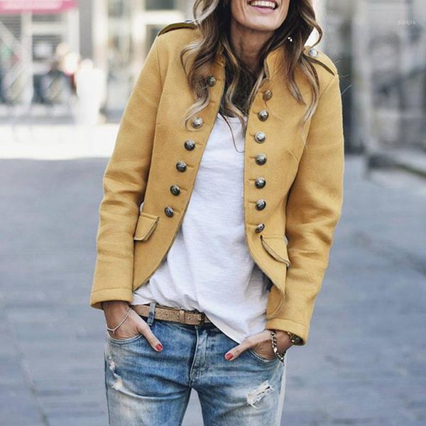 newly women lady long sleeve buttons solid color suit coat for autumn winter party1, White;black
newly women lady long sleeve buttons solid color suit coat for autumn winter party1, White;black