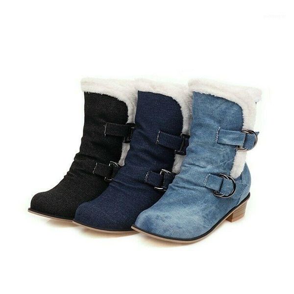 womens denim ankle boots low block heel round toe winter snow chic casual shoes1, Black
womens denim ankle boots low block heel round toe winter snow chic casual shoes1, Black