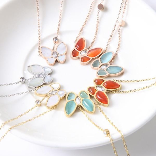 korean opal shell butterfly rose gold chain pendant necklace women girl titanium steel fashion necklace jewelry accessory1, Silver
korean opal shell butterfly rose gold chain pendant necklace women girl titanium steel fashion necklace jewelry accessory1, Silver