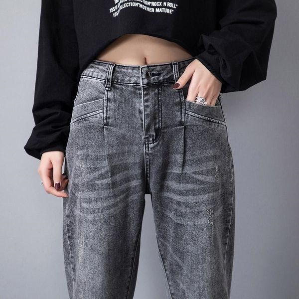 plus size high waist boyfriend jeans women fashion gray loose jeans lady denim harem pant casual trousers jeans femme streetwear lj201029, Blue
plus size high waist boyfriend jeans women fashion gray loose jeans lady denim harem pant casual trousers jeans femme streetwear lj201029, Blue