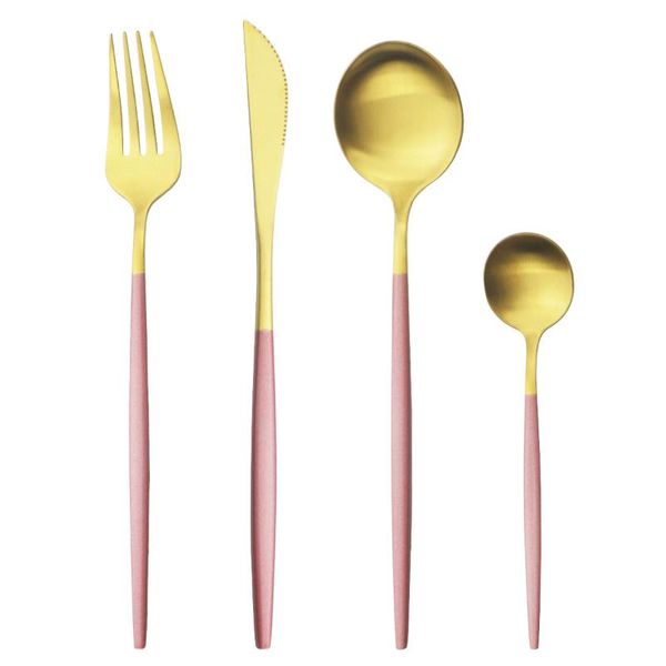 pink gold cutlery set stainless steel dinner flatware set knives forks spoon dinnerware kitchen silverware tableware
pink gold cutlery set stainless steel dinner flatware set knives forks spoon dinnerware kitchen silverware tableware