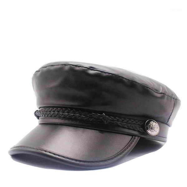 stingy brim hats women octagonal hat with small visor pu artificial leather button decoration outdoor fashion female cool caps1, Blue;gray
stingy brim hats women octagonal hat with small visor pu artificial leather button decoration outdoor fashion female cool caps1, Blue;gray