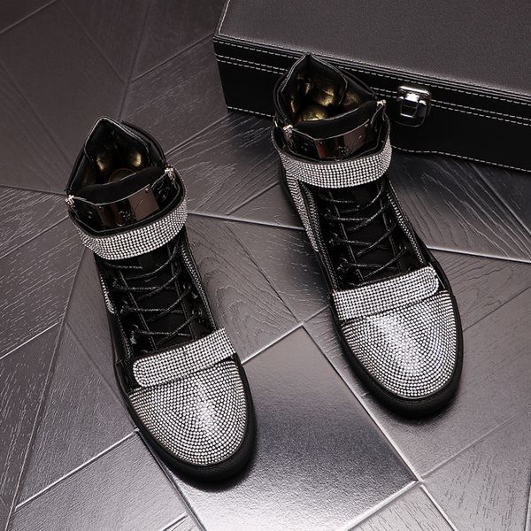 2022 designer new fashion boots men's rhinestone text lace up platform shoes causal flats moccasins male rock high sneakers, Black
2022 designer new fashion boots men's rhinestone text lace up platform shoes causal flats moccasins male rock high sneakers, Black