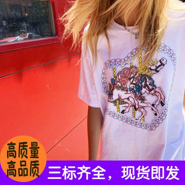 brandymelville same loose oversized carousel new bm wind short sleeve t-shirt for women, Black;gray
brandymelville same loose oversized carousel new bm wind short sleeve t-shirt for women, Black;gray