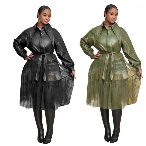 cm.yaya women faux leathe mesh patchwork long sleeve pu coat jacket streetwear long sleeve dress1, Black
cm.yaya women faux leathe mesh patchwork long sleeve pu coat jacket streetwear long sleeve dress1, Black