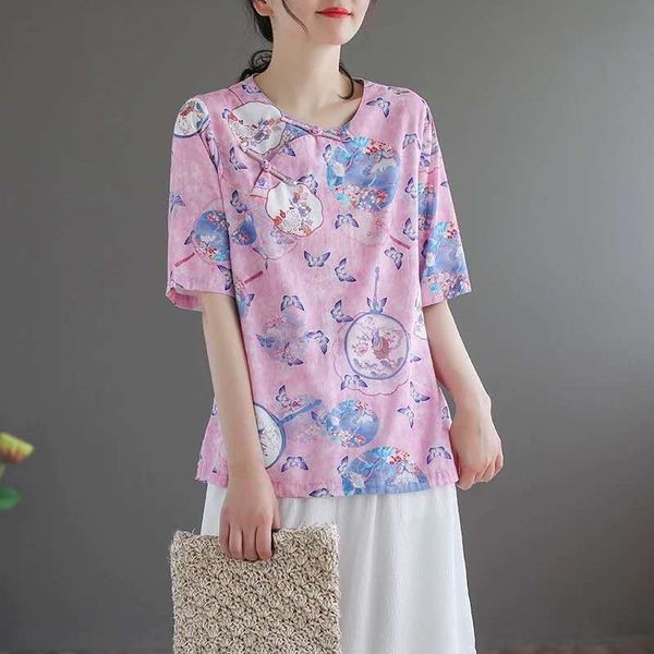 guca clothing round nationalitybutton nationality neck tencel hemp short sleeve t-shirt for women's new summer ethnic printed flower pl, White
guca clothing round nationalitybutton nationality neck tencel hemp short sleeve t-shirt for women's new summer ethnic printed flower pl, White