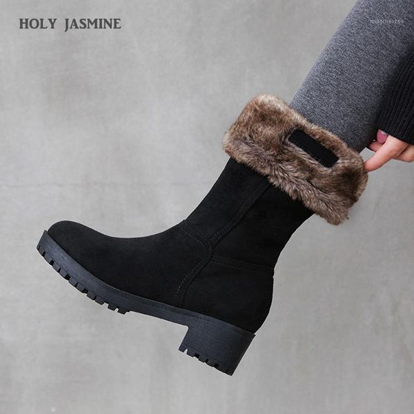 boots holy jasmine flock snow slip-on solid color ankle round toe winter rubber women shoes med (3cm-5cm) platform1, Black
boots holy jasmine flock snow slip-on solid color ankle round toe winter rubber women shoes med (3cm-5cm) platform1, Black
