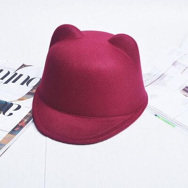 2017 new fashion woolen women's fedora hat autumn winter solid color cat ear animal cap in stock wmtwwh, Black;white
2017 new fashion woolen women's fedora hat autumn winter solid color cat ear animal cap in stock wmtwwh, Black;white