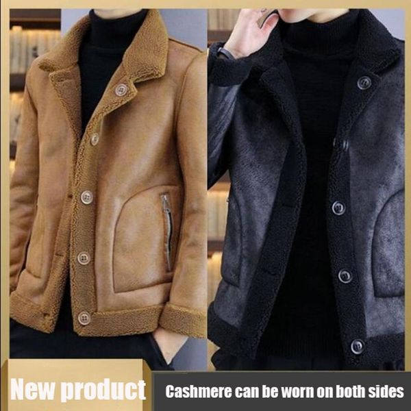 2021 men's two-sided leather jackets in autumn and winter, casual and handsome fur, winter plush thick fur, leather jacket, Black
2021 men's two-sided leather jackets in autumn and winter, casual and handsome fur, winter plush thick fur, leather jacket, Black