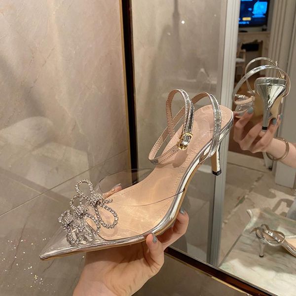 2021 summer women chic transperant crystal clear 7cm high heels sandals designer pvc closed toe pointed party wedding shoes, Black
2021 summer women chic transperant crystal clear 7cm high heels sandals designer pvc closed toe pointed party wedding shoes, Black