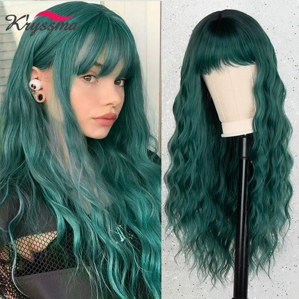 lx brand long wavy wig with bangs dark green loose wave synthetic wigs for women heat resistant cosplay party wig natural hairfactory direct, Black
lx brand long wavy wig with bangs dark green loose wave synthetic wigs for women heat resistant cosplay party wig natural hairfactory direct, Black