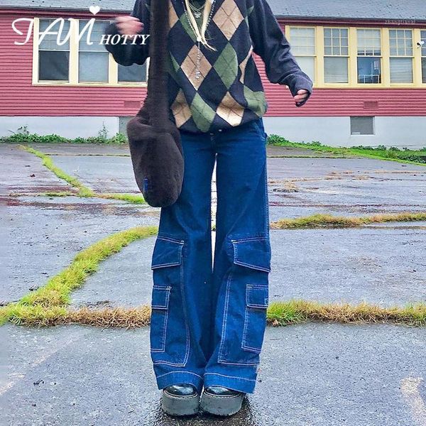 big pockets patchwork women's wide leg jeans for girls y2k high waist mom baggy denim aesthetic streetwear trousers 90s iamy1, Blue
big pockets patchwork women's wide leg jeans for girls y2k high waist mom baggy denim aesthetic streetwear trousers 90s iamy1, Blue