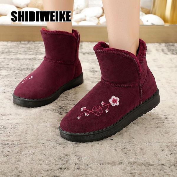 comfortable snow boots winter female ankle boots warmer plush suede rubber flat slip on fashion embroidered women's shoes v668, Black
comfortable snow boots winter female ankle boots warmer plush suede rubber flat slip on fashion embroidered women's shoes v668, Black
