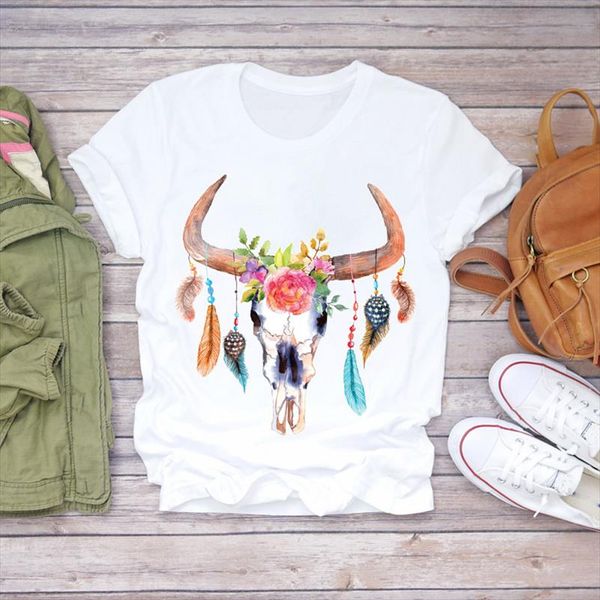 women 90s casual skull heifer bull fashion halloween print lady t shirts womens graphic t shirt ladies female tee shirt, White
women 90s casual skull heifer bull fashion halloween print lady t shirts womens graphic t shirt ladies female tee shirt, White