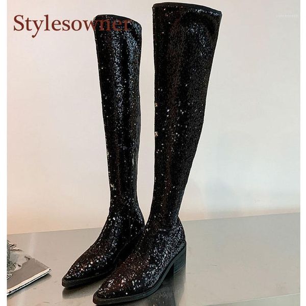 boots personalized sequined autumn winter pointed toe fashion thick-heel over the knee high shiny black shoes women1
boots personalized sequined autumn winter pointed toe fashion thick-heel over the knee high shiny black shoes women1