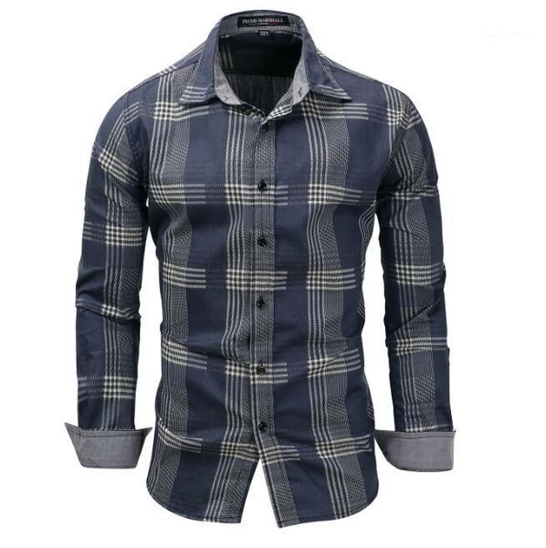 europe and the united states new large size men's denim long-sleeved plaid shirt slim shirt1, White;black
europe and the united states new large size men's denim long-sleeved plaid shirt slim shirt1, White;black