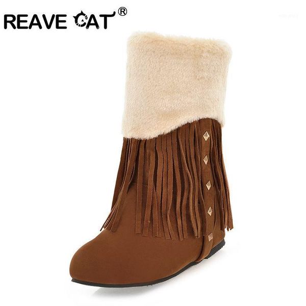 reave cat warm snow boots for women hidden heels wedge boots tassel rivets furry shoes zapatos de mujer1, Black
reave cat warm snow boots for women hidden heels wedge boots tassel rivets furry shoes zapatos de mujer1, Black