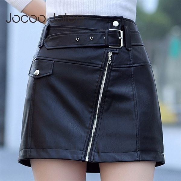 jocoo jolee high waist pu leather skirts women sash zipper a line mini skirt autumn streetweet winter black short shirts 201027
jocoo jolee high waist pu leather skirts women sash zipper a line mini skirt autumn streetweet winter black short shirts 201027