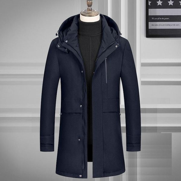 men's down & parkas jacket middle and long hooded white duck coat thickened father's clothes for middle-aged old people, Black
men's down & parkas jacket middle and long hooded white duck coat thickened father's clothes for middle-aged old people, Black