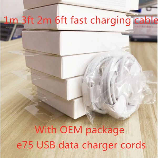 2a 1m 3ft 2m 6ft fast charging cable with oem packaging e75 usb data charger cords for 6s 7 8 x 11
2a 1m 3ft 2m 6ft fast charging cable with oem packaging e75 usb data charger cords for 6s 7 8 x 11